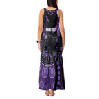 Australia Alzheimer's and Brain Awareness Personalised Tank Maxi Dress Elephant Forget-Me-Not Aboriginal Art