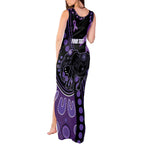 Australia Alzheimer's and Brain Awareness Personalised Tank Maxi Dress Elephant Forget-Me-Not Aboriginal Art