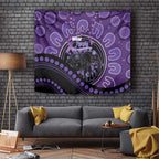 Australia Alzheimer's and Brain Awareness Tapestry Elephant Forget-Me-Not Aboriginal Art