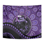 Australia Alzheimer's and Brain Awareness Tapestry Elephant Forget-Me-Not Aboriginal Art