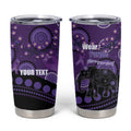 Australia Alzheimer's and Brain Awareness Personalised Tumbler Cup Elephant Forget-Me-Not Aboriginal Art