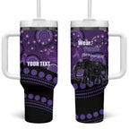 Australia Alzheimer's and Brain Awareness Personalised Tumbler With Handle Elephant Forget-Me-Not Aboriginal Art