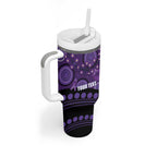 Australia Alzheimer's and Brain Awareness Personalised Tumbler With Handle Elephant Forget-Me-Not Aboriginal Art