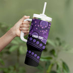 Australia Alzheimer's and Brain Awareness Personalised Tumbler With Handle Elephant Forget-Me-Not Aboriginal Art