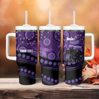 Australia Alzheimer's and Brain Awareness Personalised Tumbler With Handle Elephant Forget-Me-Not Aboriginal Art