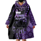 Australia Alzheimer's and Brain Awareness Personalised Wearable Blanket Hoodie Elephant Forget-Me-Not Aboriginal Art