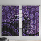 Australia Alzheimer's and Brain Awareness Window Curtain Elephant Forget-Me-Not Aboriginal Art
