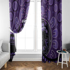 Australia Alzheimer's and Brain Awareness Window Curtain Elephant Forget-Me-Not Aboriginal Art
