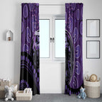 Australia Alzheimer's and Brain Awareness Window Curtain Elephant Forget-Me-Not Aboriginal Art