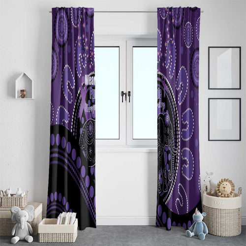 Australia Alzheimer's and Brain Awareness Window Curtain Elephant Forget-Me-Not Aboriginal Art