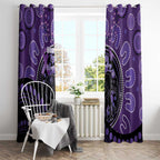 Australia Alzheimer's and Brain Awareness Window Curtain Elephant Forget-Me-Not Aboriginal Art