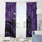 Australia Alzheimer's and Brain Awareness Window Curtain Elephant Forget-Me-Not Aboriginal Art