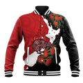 Kiwi New Zealand Personalised Baseball Jacket NZ Map Pohutukawa Fern Maori Pattern