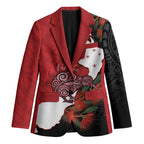 Kiwi New Zealand Personalised Blazer NZ Map Pohutukawa Fern Maori Pattern