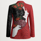 Kiwi New Zealand Personalised Blazer NZ Map Pohutukawa Fern Maori Pattern