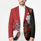 Kiwi New Zealand Personalised Blazer NZ Map Pohutukawa Fern Maori Pattern