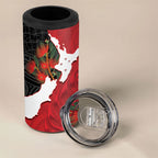 Kiwi New Zealand Personalised 4 in 1 Can Cooler Tumbler NZ Map Pohutukawa Fern Maori Pattern