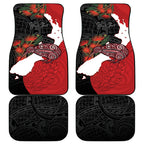Kiwi New Zealand Personalised Car Mats NZ Map Pohutukawa Fern Maori Pattern