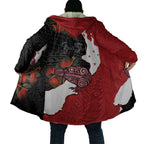 Kiwi New Zealand Personalised Cloak NZ Map Pohutukawa Fern Maori Pattern