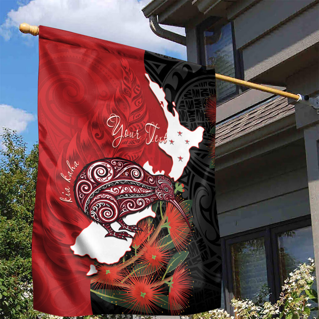 Kiwi New Zealand Personalised Garden Flag NZ Map Pohutukawa Fern Maori Pattern