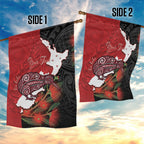 Kiwi New Zealand Personalised Garden Flag NZ Map Pohutukawa Fern Maori Pattern