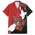 Kiwi New Zealand Personalised Hawaiian Shirt NZ Map Pohutukawa Fern Maori Pattern