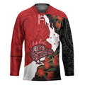 Kiwi New Zealand Personalised Hockey Jersey NZ Map Pohutukawa Fern Maori Pattern