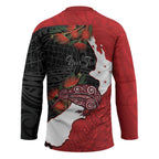 Kiwi New Zealand Personalised Hockey Jersey NZ Map Pohutukawa Fern Maori Pattern