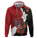 Kiwi New Zealand Personalised Hoodie NZ Map Pohutukawa Fern Maori Pattern