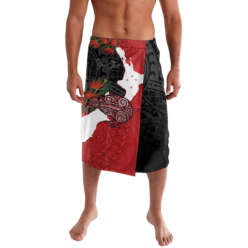 Kiwi New Zealand Personalised Lavalava NZ Map Pohutukawa Fern Maori Pattern
