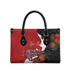 Kiwi New Zealand Personalised Leather Bag NZ Map Pohutukawa Fern Maori Pattern