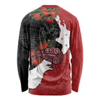 Kiwi New Zealand Personalised Long Sleeve Shirt NZ Map Pohutukawa Fern Maori Pattern