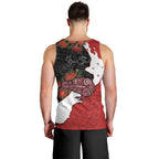 Kiwi New Zealand Personalised Men Tank Top NZ Map Pohutukawa Fern Maori Pattern