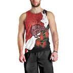 Kiwi New Zealand Personalised Men Tank Top NZ Map Pohutukawa Fern Maori Pattern