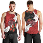 Kiwi New Zealand Personalised Men Tank Top NZ Map Pohutukawa Fern Maori Pattern