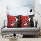 Kiwi New Zealand Personalised Pillow Cover NZ Map Pohutukawa Fern Maori Pattern