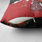 Kiwi New Zealand Personalised Pillow Cover NZ Map Pohutukawa Fern Maori Pattern