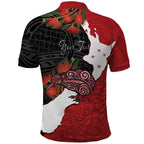 Kiwi New Zealand Personalised Polo Shirt NZ Map Pohutukawa Fern Maori Pattern