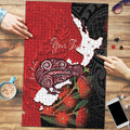 Kiwi New Zealand Personalised Puzzle NZ Map Pohutukawa Fern Maori Pattern