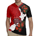 Kiwi New Zealand Personalised Rugby Jersey NZ Map Pohutukawa Fern Maori Pattern
