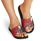 Kiwi New Zealand Personalised Slide Sandals NZ Map Pohutukawa Fern Maori Pattern