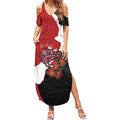 Kiwi New Zealand Personalised Summer Maxi Dress NZ Map Pohutukawa Fern Maori Pattern