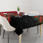 Kiwi New Zealand Personalised Tablecloth NZ Map Pohutukawa Fern Maori Pattern