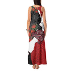 Kiwi New Zealand Personalised Tank Maxi Dress NZ Map Pohutukawa Fern Maori Pattern