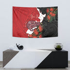 Kiwi New Zealand Personalised Tapestry NZ Map Pohutukawa Fern Maori Pattern