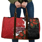 Kiwi New Zealand Personalised Travel Bag NZ Map Pohutukawa Fern Maori Pattern