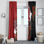 Kiwi New Zealand Personalised Window Curtain NZ Map Pohutukawa Fern Maori Pattern
