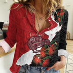 Kiwi New Zealand Personalised Women Casual Shirt NZ Map Pohutukawa Fern Maori Pattern