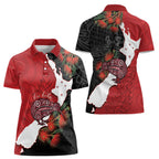 Kiwi New Zealand Personalised Women Polo Shirt NZ Map Pohutukawa Fern Maori Pattern