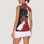Kiwi New Zealand Personalised Women Sleeveless Polo Shirt NZ Map Pohutukawa Fern Maori Pattern